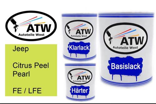 Jeep, Citrus Peel Pearl, FE / LFE: 1L Lackdose + 1L Klarlack + 500ml Härter - Set, von ATW Autoteile West.